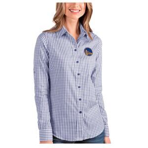 Antigua Golden State Warriors Womens Small Button-Up Long Sleeve Shirt Blue New